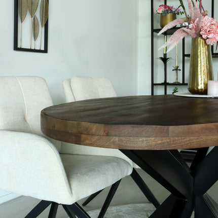 Eettafel James ovaal 160cm walnoot mangohout