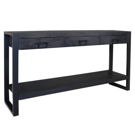 Bijzettafel 150cm mangohout Vera zwart