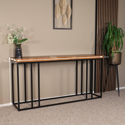 Bijzettafel 150cm mangohout Don bruin