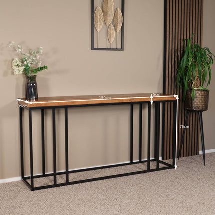 Bijzettafel 150cm mangohout Don lichtbruin