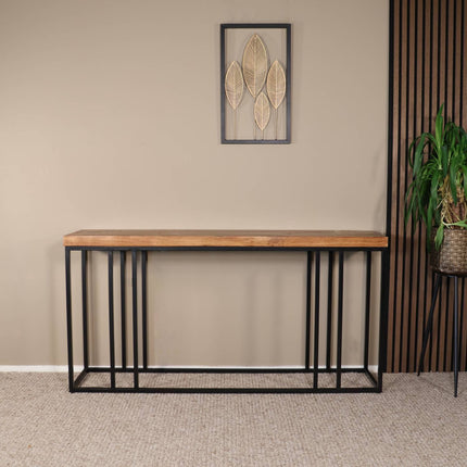 Bijzettafel 150cm mangohout Don lichtbruin