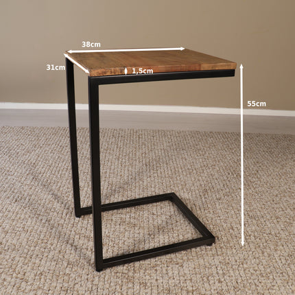 Bijzettafel Jerry 55cm lichtbruin mangohout