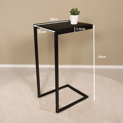 Bijzettafel Jerry 70cm zwart mangohout