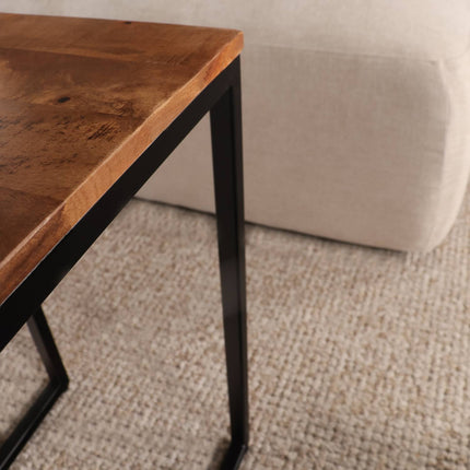 Bijzettafel Jerry 55cm lichtbruin mangohout