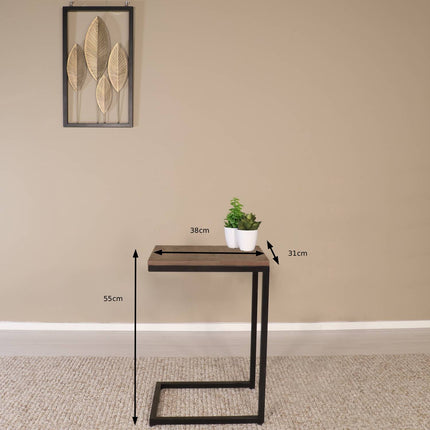 Bijzettafel Jerry 55cm walnoot mangohout