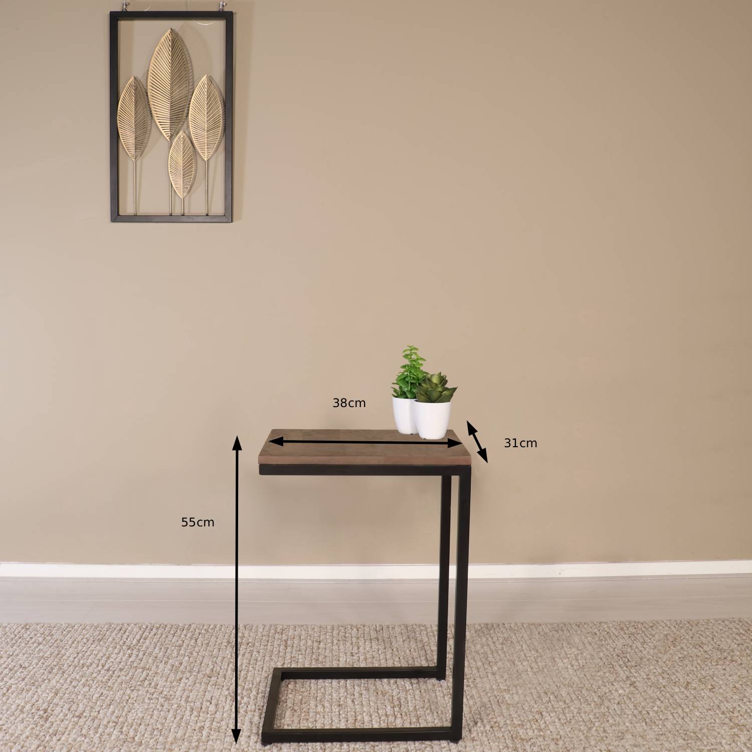 PTMD Ceff Bijzettafel - 40 x 40 x 53 cm - Ijzer - Goud - Set van 2 PTMD Ceff Bijzettafel - 40 x 40 x 53 cm - Ijzer - Goud - Set van 2