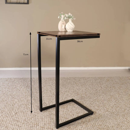 Bijzettafel Jerry 70cm walnoot mangohout