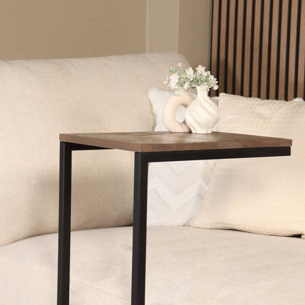 Bijzettafel Jerry 68cm walnoot mangohout