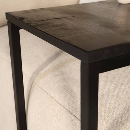 Bijzettafel Jerry 55cm zwart mangohout