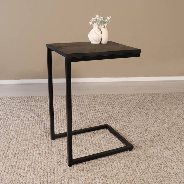 Bijzettafel Jerry 55cm zwart mangohout