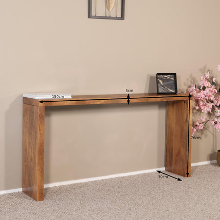 Bijzettafel 150cm mangohout Randy bruin