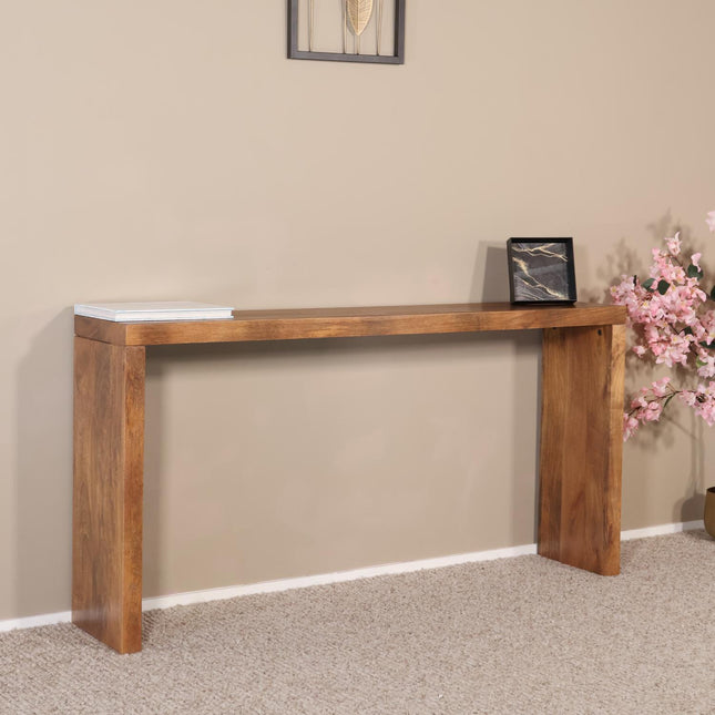 Bijzettafel 150cm mangohout Randy bruin