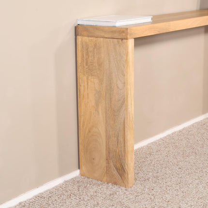 Bijzettafel 150cm mangohout Randy lichtbruin