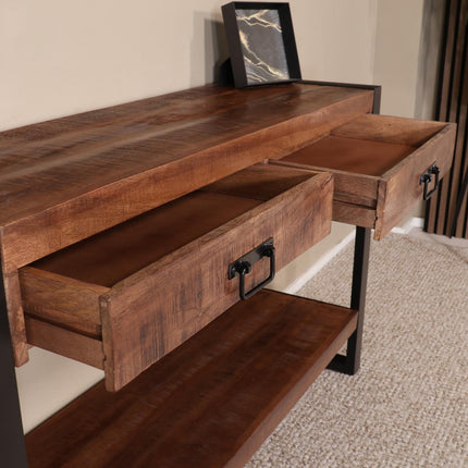 Bijzettafel 120cm mangohout Vera bruin