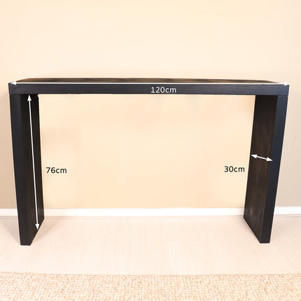 Bijzettafel 120cm mangohout Randy zwart