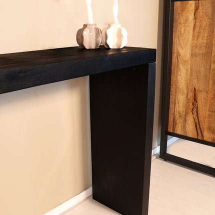 Bijzettafel 120cm mangohout Randy zwart