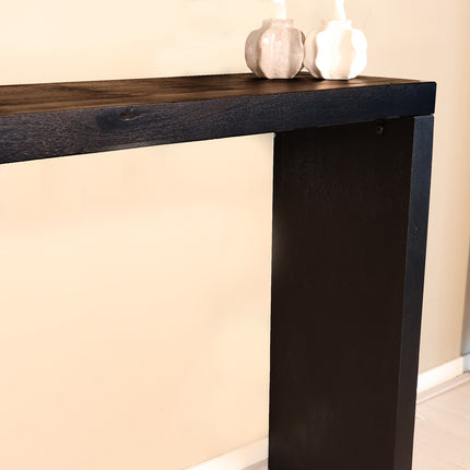 Bijzettafel 120cm mangohout Randy zwart