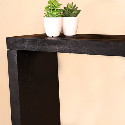 Bijzettafel 120cm mangohout Randy zwart