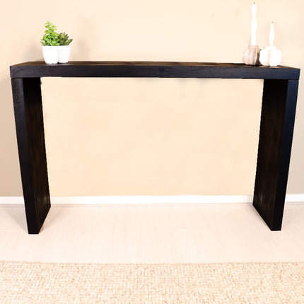 Bijzettafel 120cm mangohout Randy zwart