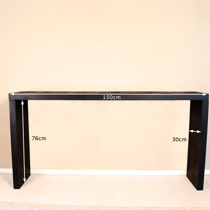 Bijzettafel 150cm mangohout Randy zwart