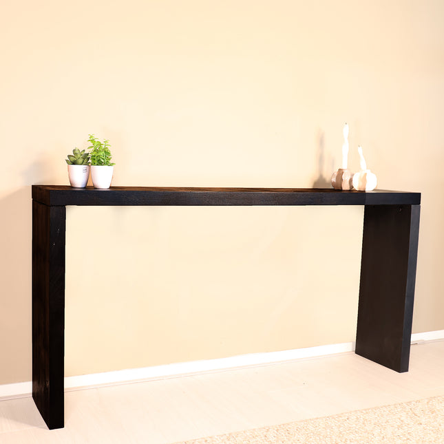 Bijzettafel 150cm mangohout Randy zwart