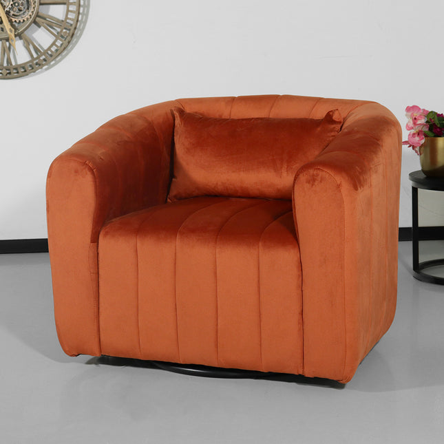 Fauteuil Billie velvet koper draaibare fauteuil