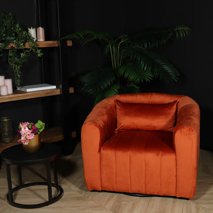 Fauteuil Billie velvet koper draaibare fauteuil