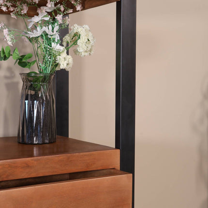 Boekenkast Blizy 200cm bruin mangohout