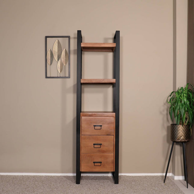 Boekenkast Blizy 200cm bruin mangohout