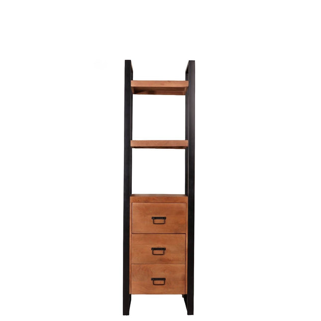 Boekenkast Blizy 200cm bruin mangohout