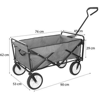 Bolderkar opvouwbaar handwagen grijs bolderwagen