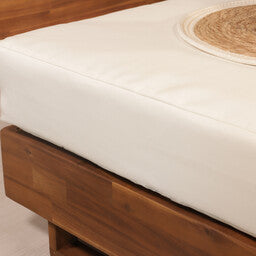 Loungebank tuin set Boris wit acaciahout 250cm met tafel met kussen