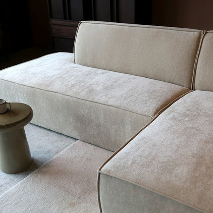 Hoekbank Enzo beige loungebank 280cm polyester bankstel rechts