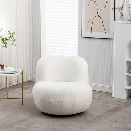 Draai fauteuil Lara teddy wit draaibare fauteuil