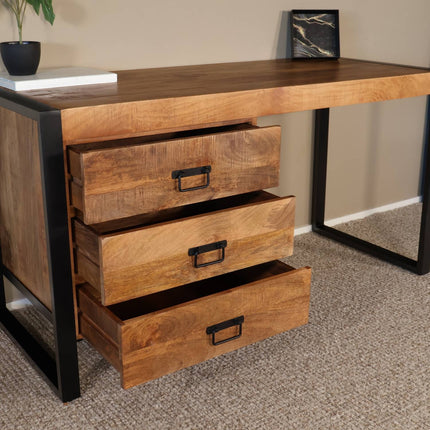 Bureau Nicko 145cm bruin mangohout