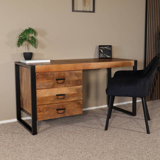 Bureau Nicko 145cm bruin mangohout