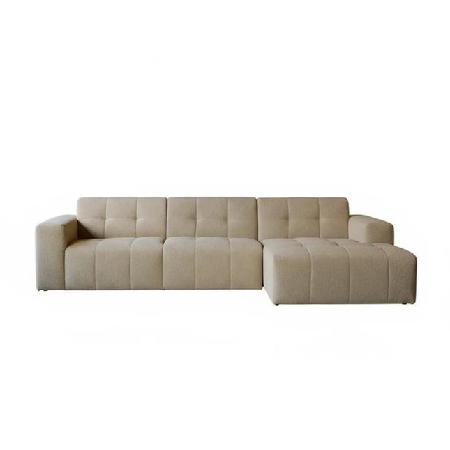 Hoekbank Wave lichtbruin polyester 305cm rechts