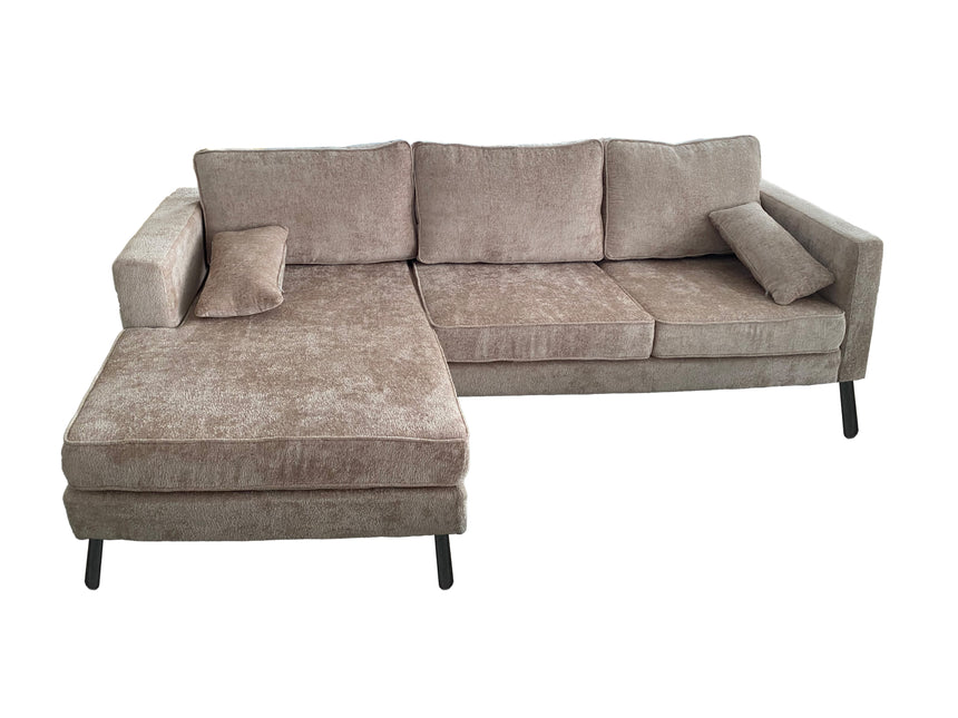 Hoekbank Hilde 270cm chenille beige links