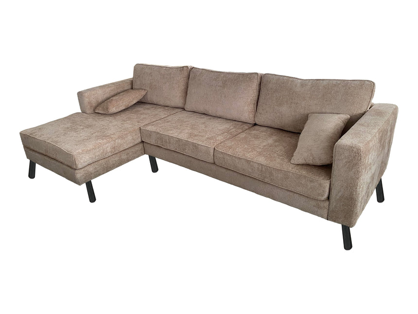 Hoekbank Hilde 270cm chenille beige links