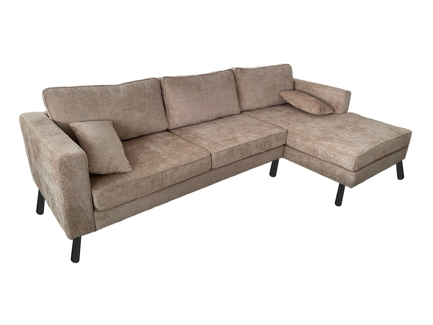Hoekbank Hilde 270cm chenille beige rechts