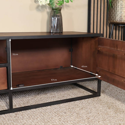 Tv meubel visgraat walnoot mangohout 210cm Danae