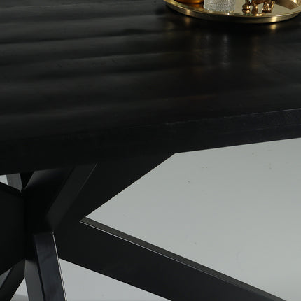 Eettafel John rechthoekig 160cm zwart mangohout