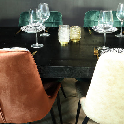 Eettafel Jonas rechthoekig 160cm zwart mangohout