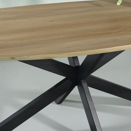 Eettafel Rato ovaal 210cm lichtbruin MDF