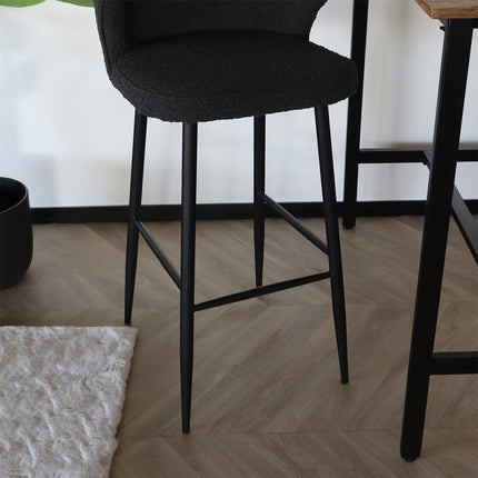SET DEAL: 2 stuks Barkruk Miro zwart boucle