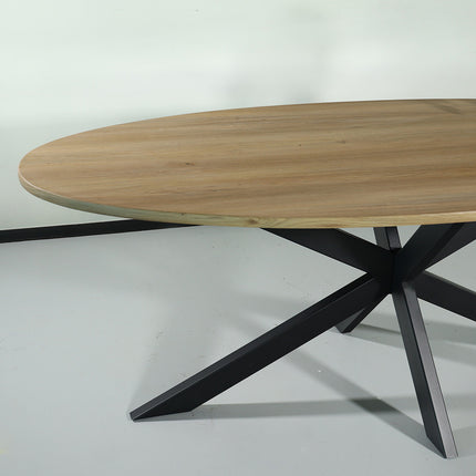 Eettafel Rato ovaal 210cm lichtbruin MDF