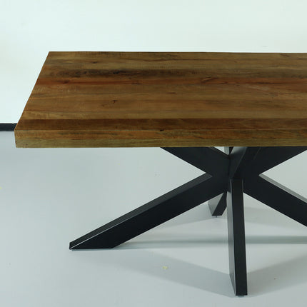 Eettafel langwerpig mangohout 160cm John langwerpige tafel duurzaam mango eetkamertafel