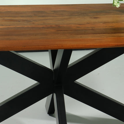 Eettafel deens ovaal mangohout 180cm Austin bruin ovale tafel duurzaam mango eetkamertafel