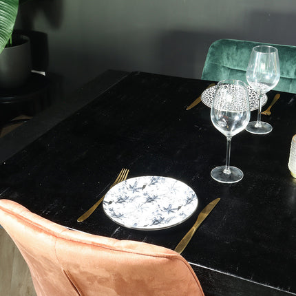 Eettafel Jonas rechthoekig 160cm zwart mangohout
