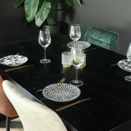 Eettafel Jonas rechthoekig 160cm zwart mangohout